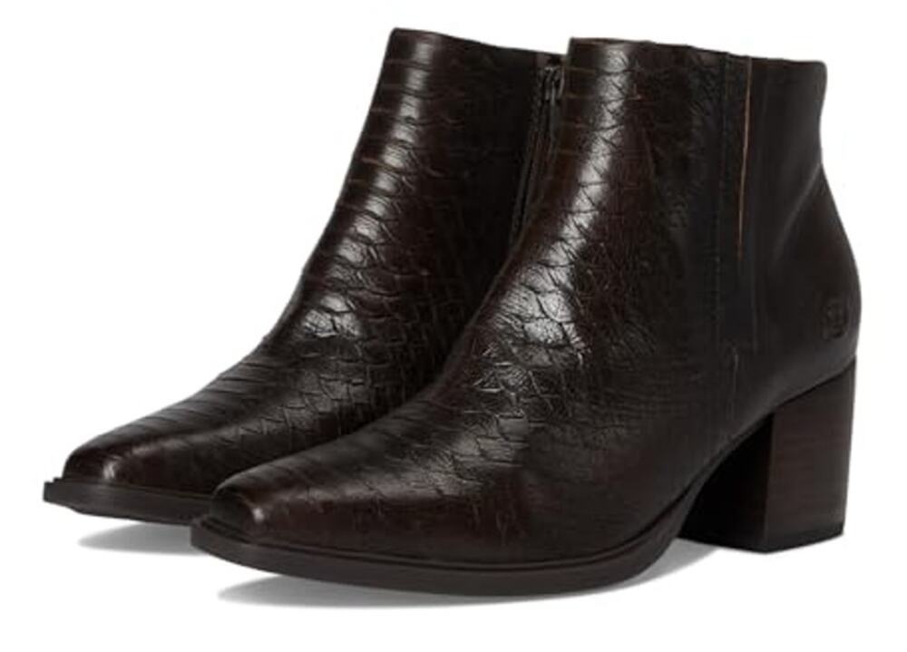 BORN Womens Aiken Ankle Booties Size 11 M EU 41.5 Brown Snake Leather Boots NIB